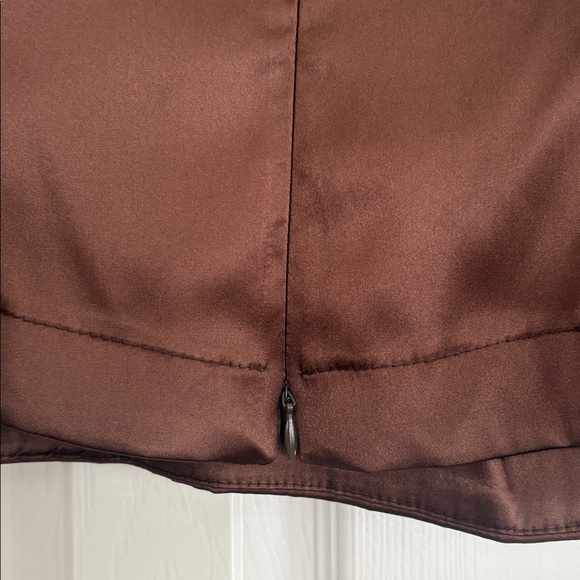 Eliza J New York Brown Satin Evening Party Blouse Womens Size 10 NWT - Picture 7 of 8